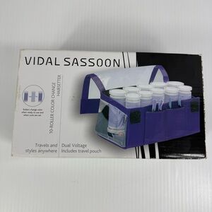 Vidal Sassoon Travel Size Set of 10 Hot Rollers 2 Sizes Dual Voltage VS306F Fast